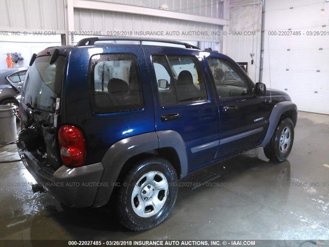 1J4GK48K24W286386 - 2004 JEEP LIBERTY SPORT 蓝色 照片 4