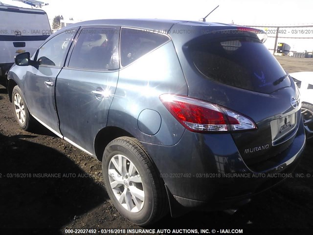 JN8AZ1MU4DW200402 - 2013 NISSAN MURANO S/SL/LE Dark Blue photo 3