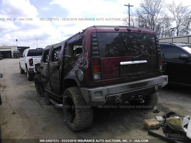 5GRGN23U14H111107 - 2004 HUMMER H2 MAROON photo 3