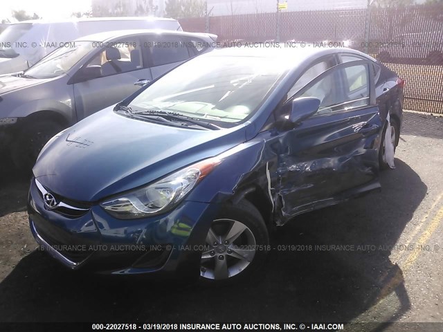 KMHDH4AE9DU971858 - 2013 HYUNDAI ELANTRA GLS/LIMITED BLUE photo 2