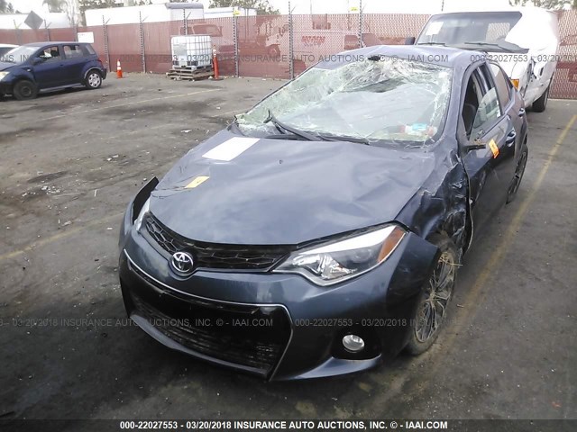 5YFBURHE3GP429604 - 2016 TOYOTA COROLLA L/LE/LE PLS/PRM/S/S PLS BLUE photo 2