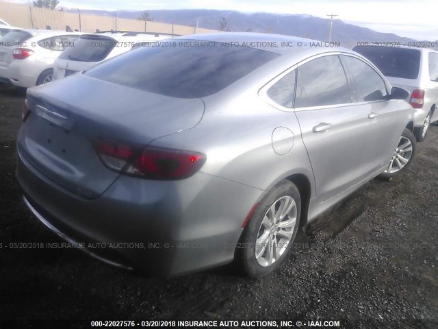 1C3CCCAB0GN169913 - 2016 CHRYSLER 200 LIMITED SILVER photo 4