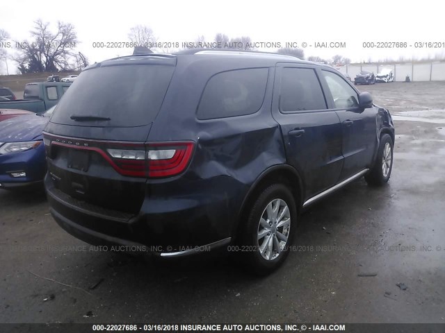 1C4RDJAG0EC484268 - 2014 DODGE DURANGO SXT BLUE photo 4