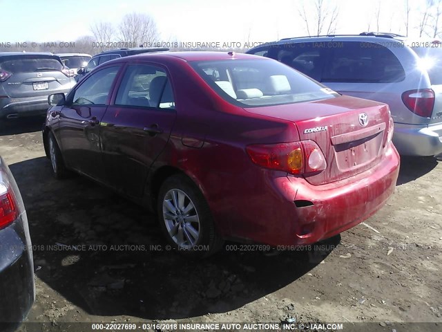 2T1BU40E29C035657 - 2009 TOYOTA COROLLA S/LE/XLE RED photo 3