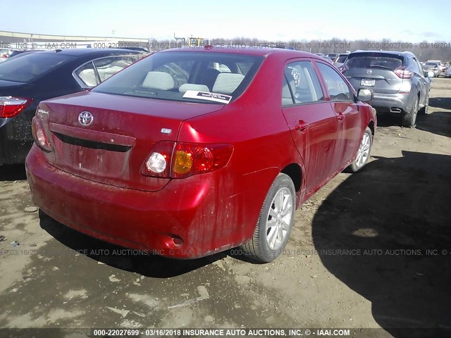 2T1BU40E29C035657 - 2009 TOYOTA COROLLA S/LE/XLE RED photo 4