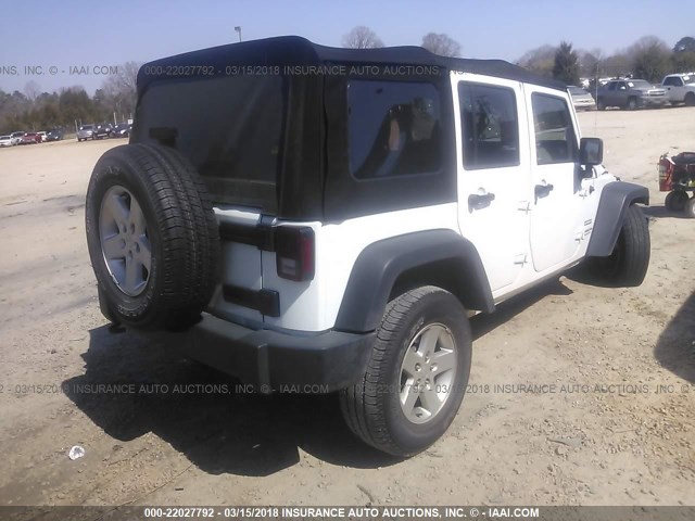 1C4BJWDG9GL320099 - 2016 JEEP WRANGLER UNLIMITE SPORT WHITE photo 4