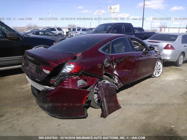 1C3CCCAB2FN635887 - 2015 CHRYSLER 200 LIMITED BURGUNDY photo 4