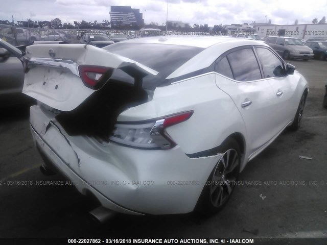 1N4AA6AP3GC379137 - 2016 NISSAN MAXIMA 3.5S/SV/SL/SR/PLAT WHITE photo 4