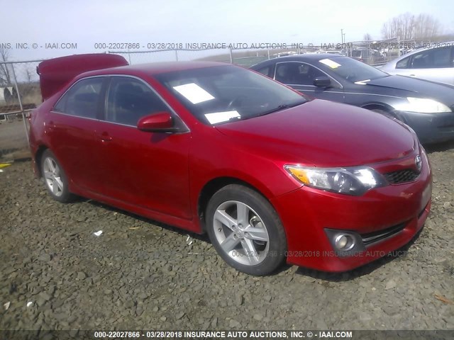 4T1BF1FK0DU713092 - 2013 TOYOTA CAMRY L/SE/LE/XLE RED photo 1