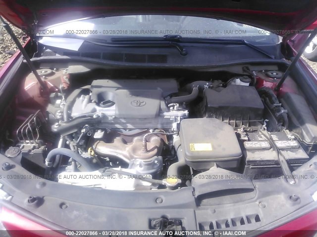 4T1BF1FK0DU713092 - 2013 TOYOTA CAMRY L/SE/LE/XLE RED photo 10