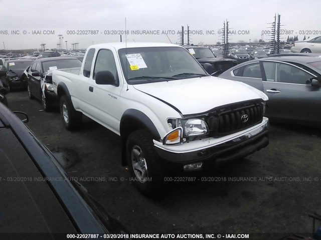 5TEWN72N74Z393014 - 2004 TOYOTA TACOMA XTRACAB WHITE photo 1