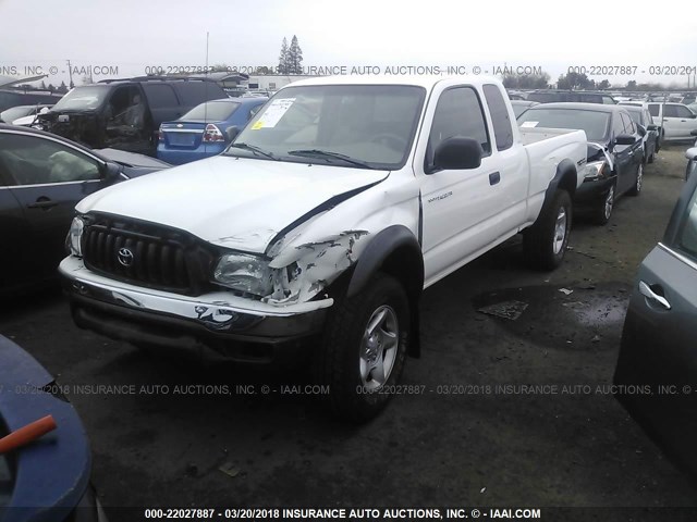 5TEWN72N74Z393014 - 2004 TOYOTA TACOMA XTRACAB WHITE photo 2