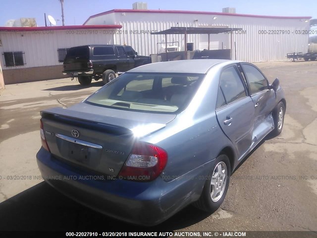 4T1BF32K23U044176 - 2003 TOYOTA CAMRY LE/XLE/SE BLUE photo 4