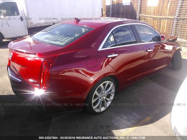 1G6AE5SXXE0110562 - 2014 CADILLAC ATS PREMIUM RED photo 4