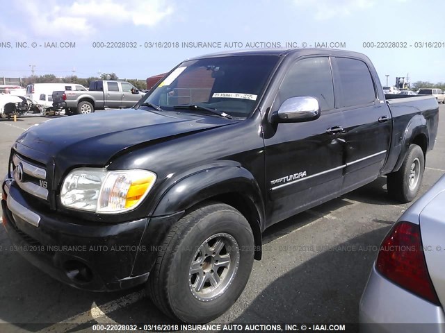 5TBET34136S535775 - 2006 TOYOTA TUNDRA DOUBLE CAB SR5 BLACK photo 2