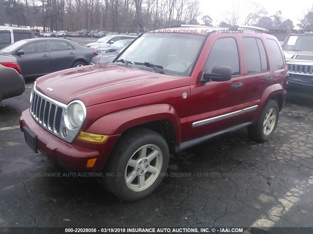 1J4GL58K66W292701 - 2006 JEEP LIBERTY LIMITED RED photo 2