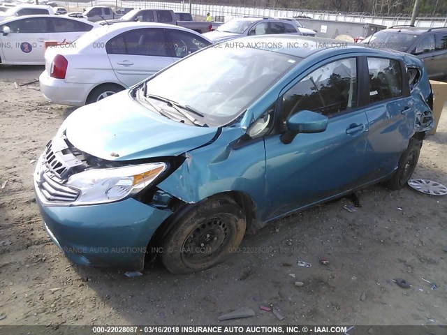 3N1CE2CP0FL376845 - 2015 NISSAN VERSA NOTE S/S PLUS/SV/SL/SR GREEN photo 2