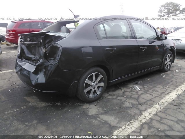 3N1AB6AP2CL632408 - 2012 NISSAN SENTRA 2.0/2.0S/SR/2.0SL BLACK photo 4