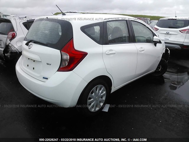 3N1CE2CP6FL405250 - 2015 NISSAN VERSA NOTE S/S PLUS/SV/SL/SR WHITE photo 4