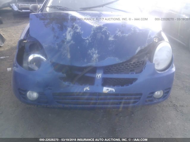 1B3ES56C74D504222 - 2004 DODGE NEON SXT BLUE photo 6