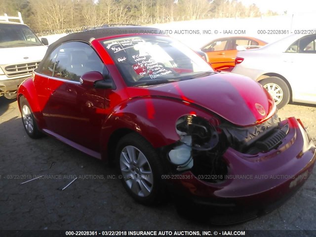 3VWPF31Y18M403445 - 2008 VOLKSWAGEN NEW BEETLE CONVERTIBLE S RED photo 1