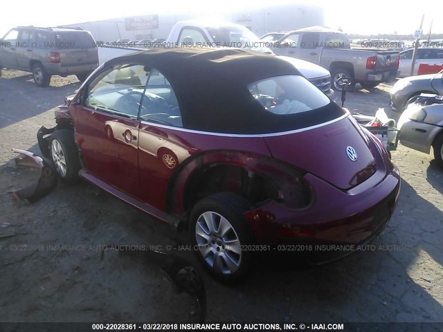 3VWPF31Y18M403445 - 2008 VOLKSWAGEN NEW BEETLE CONVERTIBLE S RED photo 3