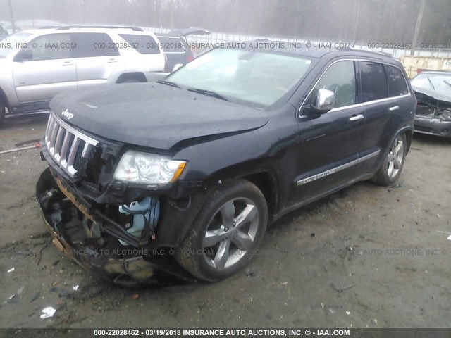 1C4RJFCT5DC655613 - 2013 JEEP GRAND CHEROKEE OVERLAND BLACK photo 2