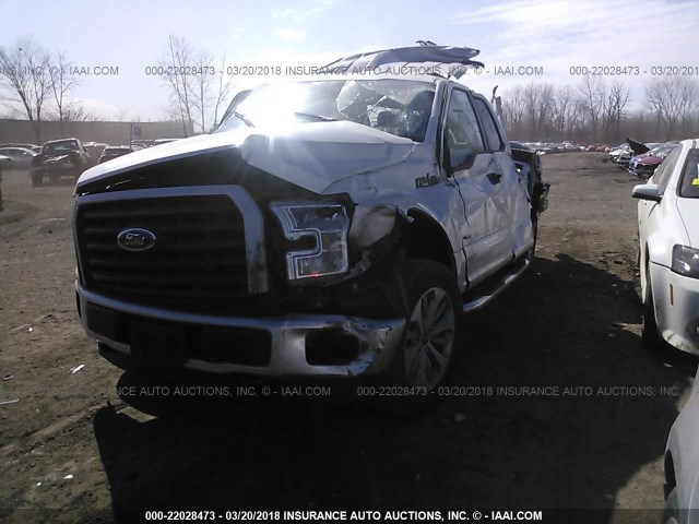 1FTEX1EP0HKE34626 - 2017 FORD F150 SUPER CAB SILVER photo 2