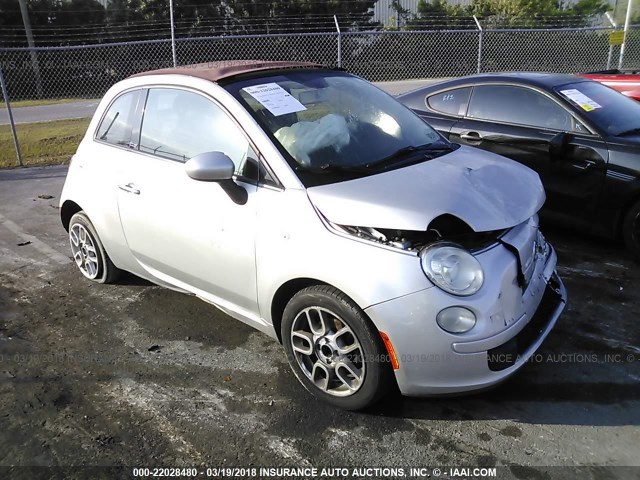 3C3CFFDR1CT200887 - 2012 FIAT 500 POP SILVER photo 1