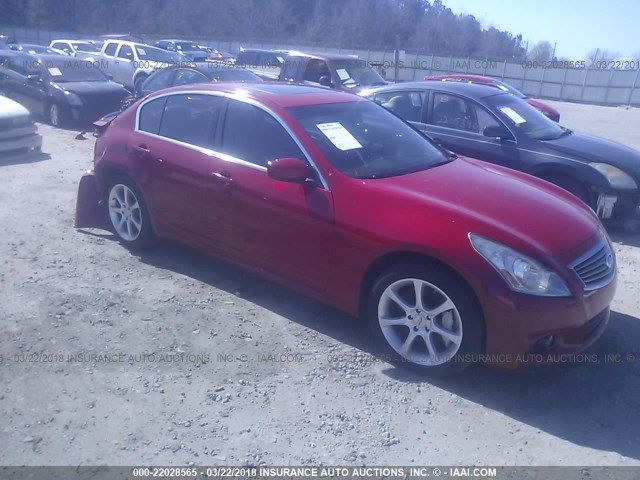 JN1CV6AP8AM407803 - 2010 INFINITI G37 SPORT RED photo 1