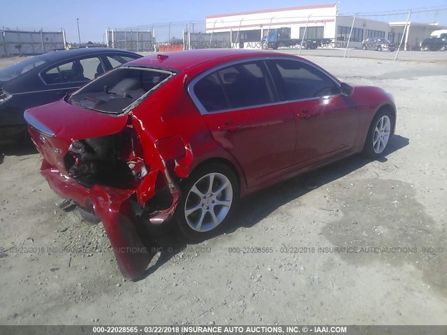 JN1CV6AP8AM407803 - 2010 INFINITI G37 SPORT RED photo 4