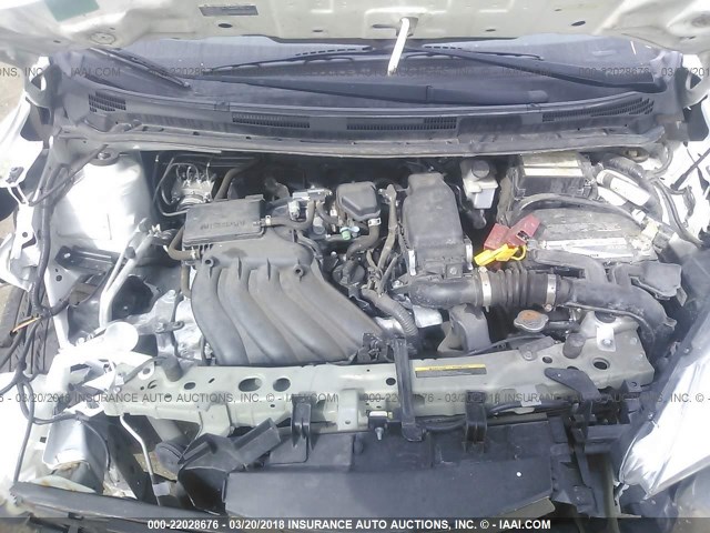 3N1CE2CP3FL441039 - 2015 NISSAN VERSA NOTE S/S PLUS/SV/SL/SR WHITE photo 10