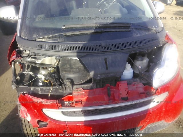 WMEEJ31X89K252999 - 2009 SMART FORTWO PURE/PASSION RED photo 10