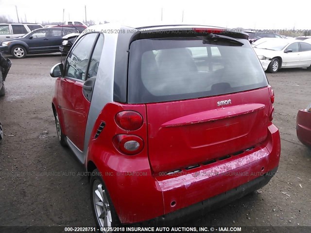 WMEEJ31X89K252999 - 2009 SMART FORTWO PURE/PASSION RED photo 3