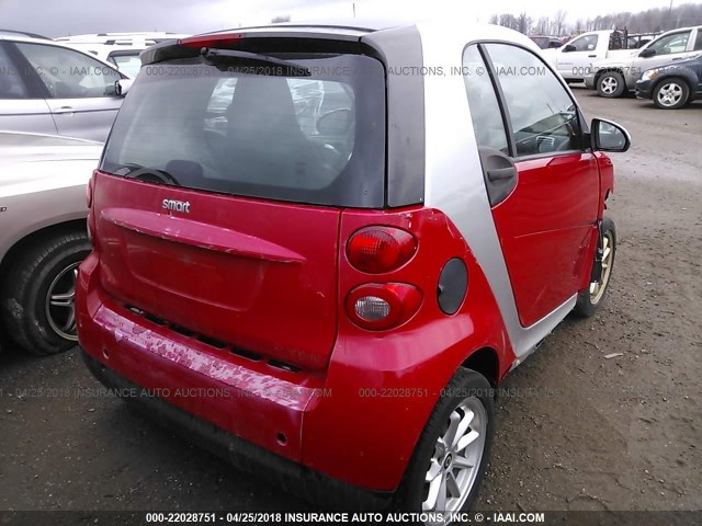 WMEEJ31X89K252999 - 2009 SMART FORTWO PURE/PASSION RED photo 4