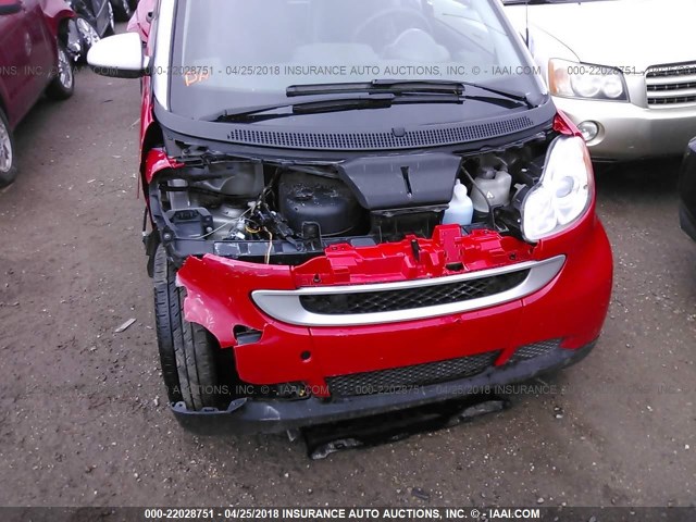 WMEEJ31X89K252999 - 2009 SMART FORTWO PURE/PASSION RED photo 6
