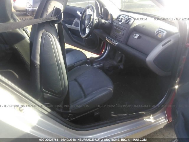 WMEEJ31X89K252999 - 2009 SMART FORTWO PURE/PASSION RED photo 8