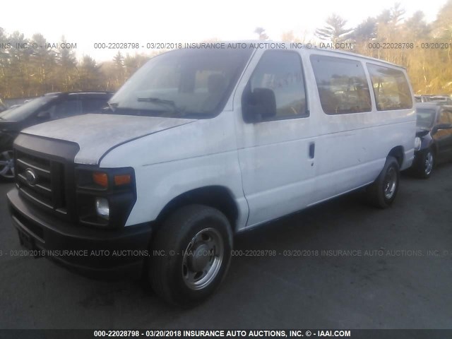 1FMNE1BW8ADA22039 - 2010 FORD ECONOLINE E150 WAGON WHITE photo 2