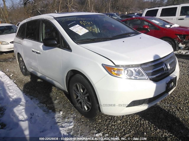 5FNRL5H64DB065235 - 2013 HONDA ODYSSEY EXL თეთრი ფოტო 1