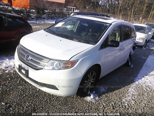 5FNRL5H64DB065235 - 2013 HONDA ODYSSEY EXL თეთრი ფოტო 2