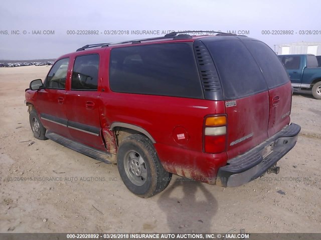 3GNEC16T41G131280 - 2001 CHEVROLET SUBURBAN C1500 RED photo 3