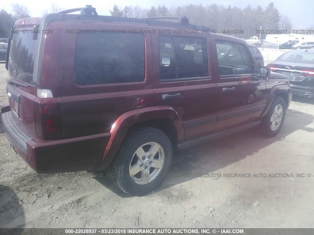 1J8HG48K66C369375 - 2006 JEEP COMMANDER RED photo 4