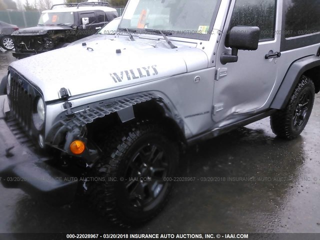 1C4AJWAG9GL145692 - 2016 JEEP WRANGLER SPORT 银色 照片 6