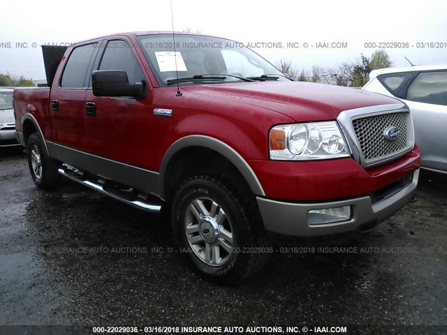 1FTPW14514KC52102 - 2004 FORD F150 SUPERCREW RED photo 1