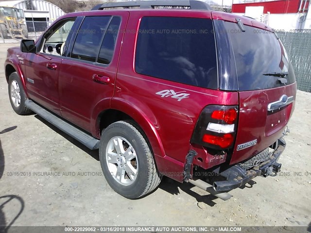 1FMEU73E37UA63344 - 2007 FORD EXPLORER XLT RED photo 3