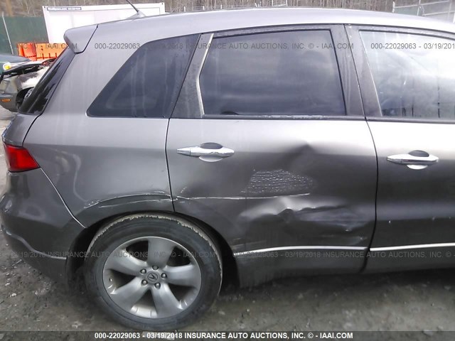 5J8TB18557A018528 - 2007 ACURA RDX TECHNOLOGY GRAY photo 6