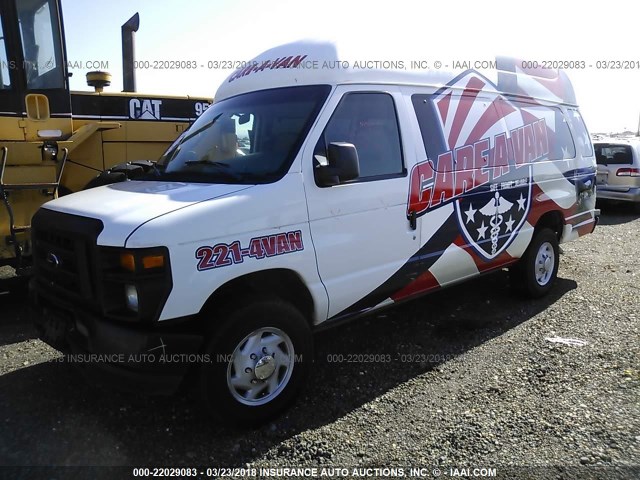 1FTNS24W18DA98650 - 2008 FORD ECONOLINE E250 VAN WHITE photo 2