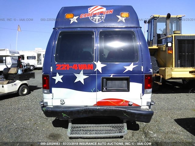 1FTNS24W18DA98650 - 2008 FORD ECONOLINE E250 VAN WHITE photo 6