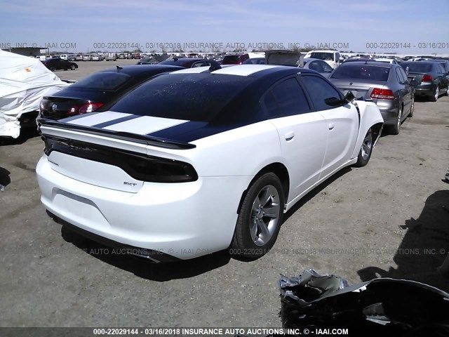 2C3CDXHG5FH784051 - 2015 DODGE CHARGER SXT WHITE photo 4