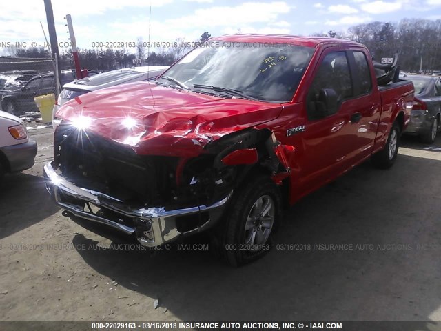 1FTFX1EF5FFC62868 - 2015 FORD F150 SUPER CAB RED photo 2